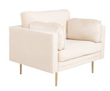 Boom armchair, cream velour