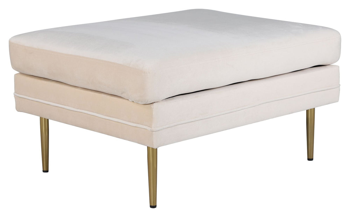 Boom Ottoman, Beige Velour