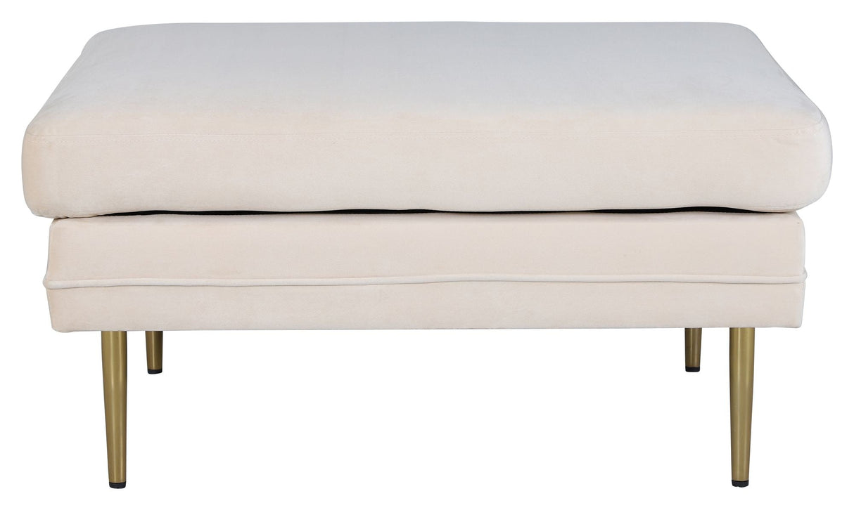 Boom Ottoman, Beige Velour