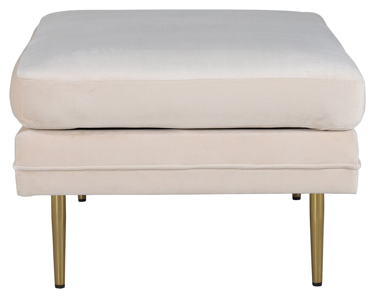 Boom Ottoman, Beige Velour