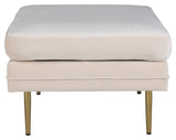 Boom Ottoman, Beige Velour