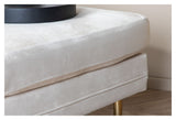 Boom Ottoman, Beige Velour