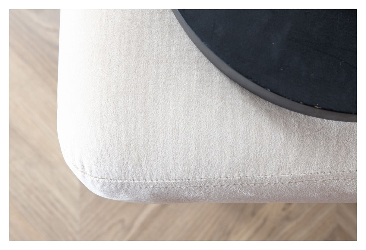 Boom Ottoman, Beige Velour