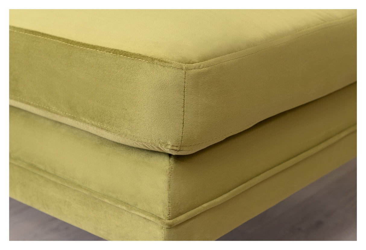 Boom Ottoman, Lime Velour