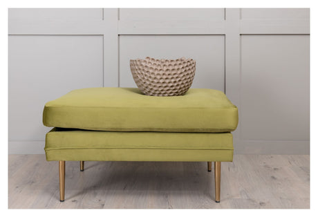 Boom Ottoman, Lime Velour