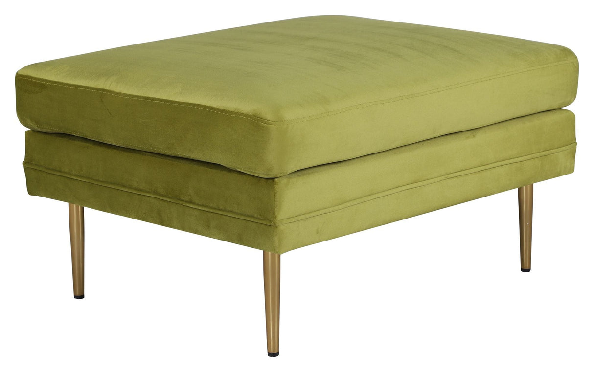 Boom Ottoman, Lime Velour