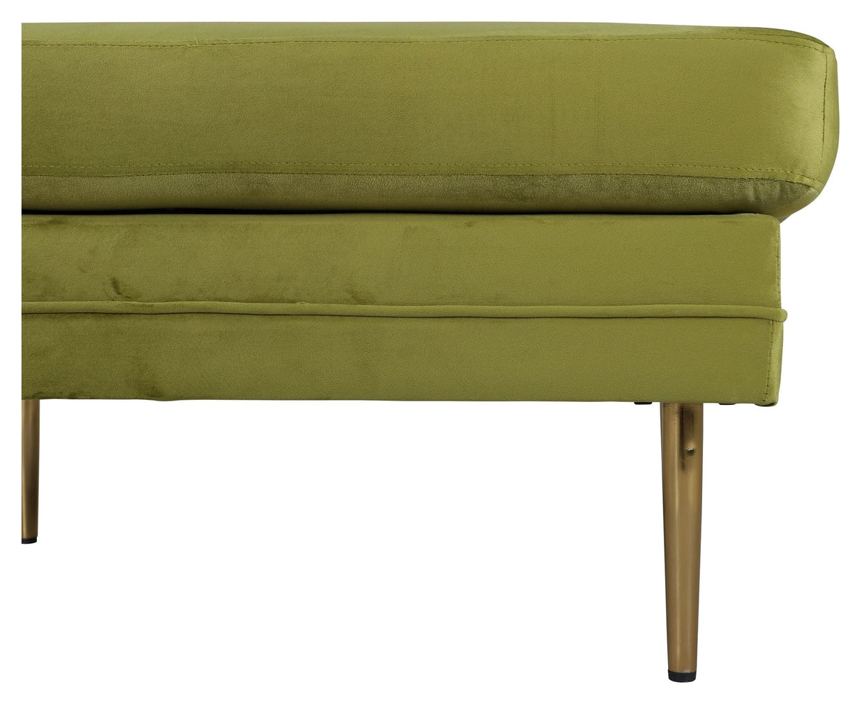 Boom Ottoman, Lime Velour