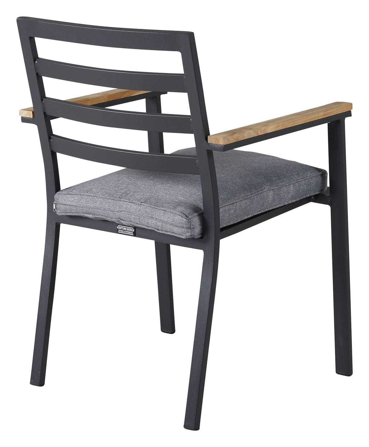 Brasilia Garden Chair w. Teak armrests - Black