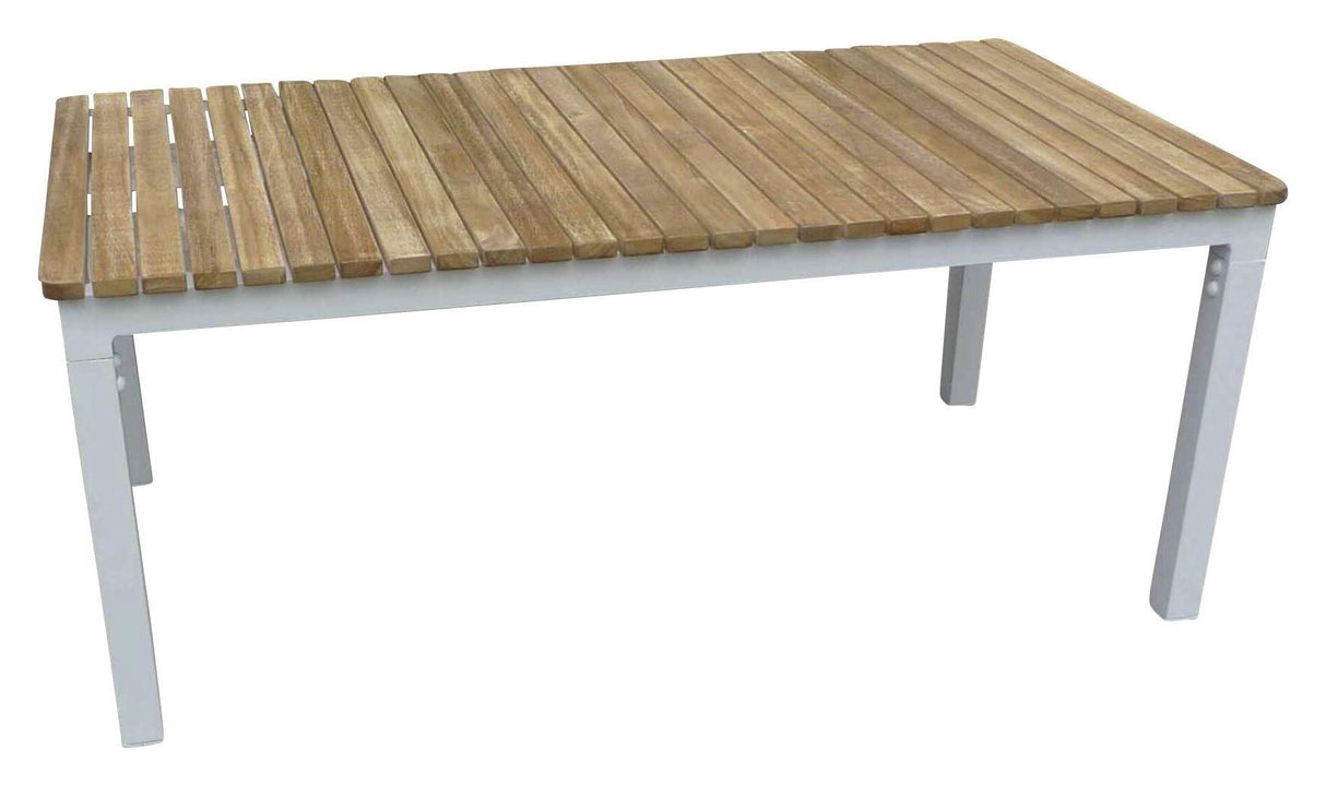 Brasilia, Lounge table 60*110, White alu/teak