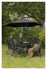 Brekki Garden furniture set incl. Parasol - Black