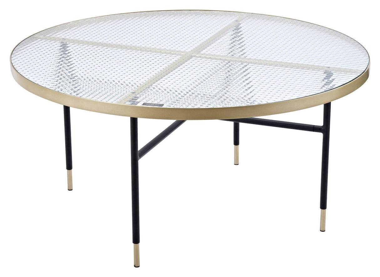 Bubble Coffee Table - Pressed Glass Stop/Brass Metal legs, Ø98