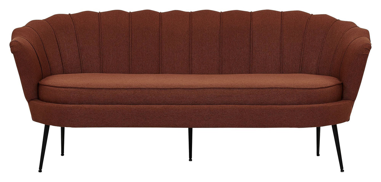 Calais 3-pers. Sofa, Rusty Orange Fabric with black legs