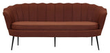 Calais 3-pers. Sofa, Rusty Orange Fabric with black legs