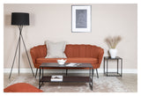 Calais 3-pers. Sofa, Rusty Orange Fabric with black legs