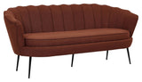 Calais 3-pers. Sofa, Rusty Orange Fabric with black legs