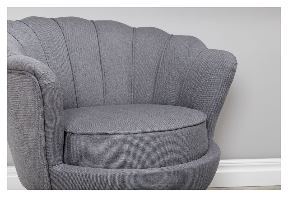 Calais Lounge Chair, Gray Fabric