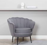 Calais Lounge Chair, Gray Fabric