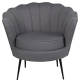 Calais Lounge Chair, Gray Fabric