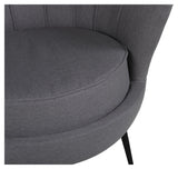 Calais Lounge Chair, Gray Fabric