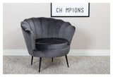 Calais Lounge Chair, Dark Gray Velvet