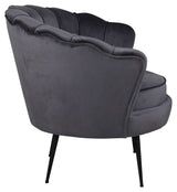 Calais Lounge Chair, Dark Gray Velvet