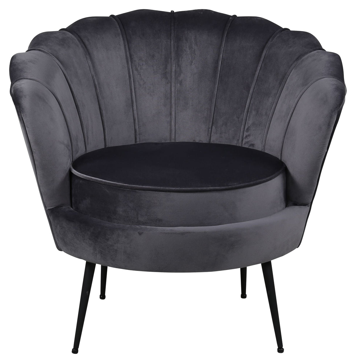 Calais Lounge Chair, Dark Gray Velvet