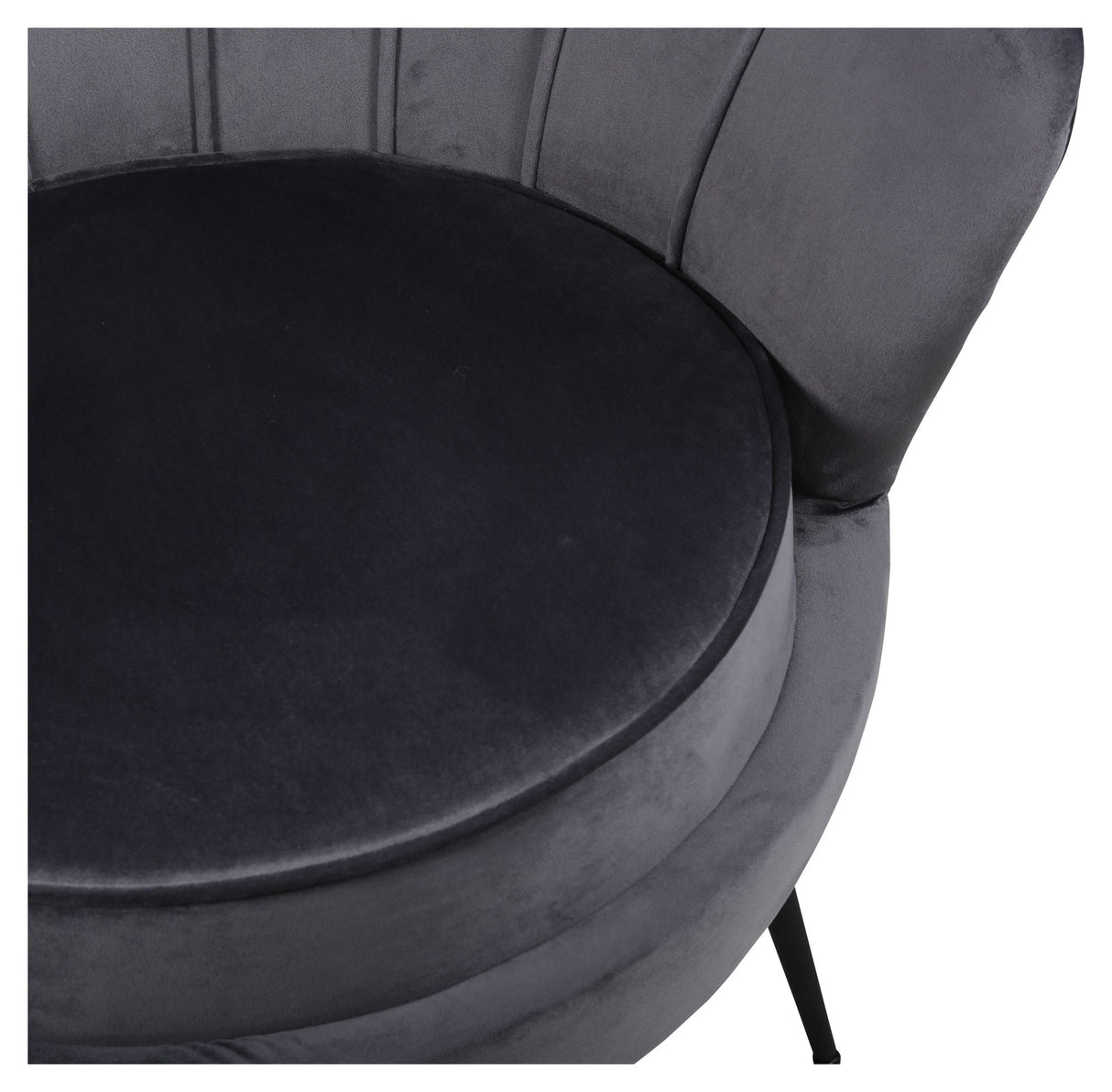 Calais Lounge Chair, Dark Gray Velvet