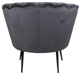 Calais Lounge Chair, Dark Gray Velvet