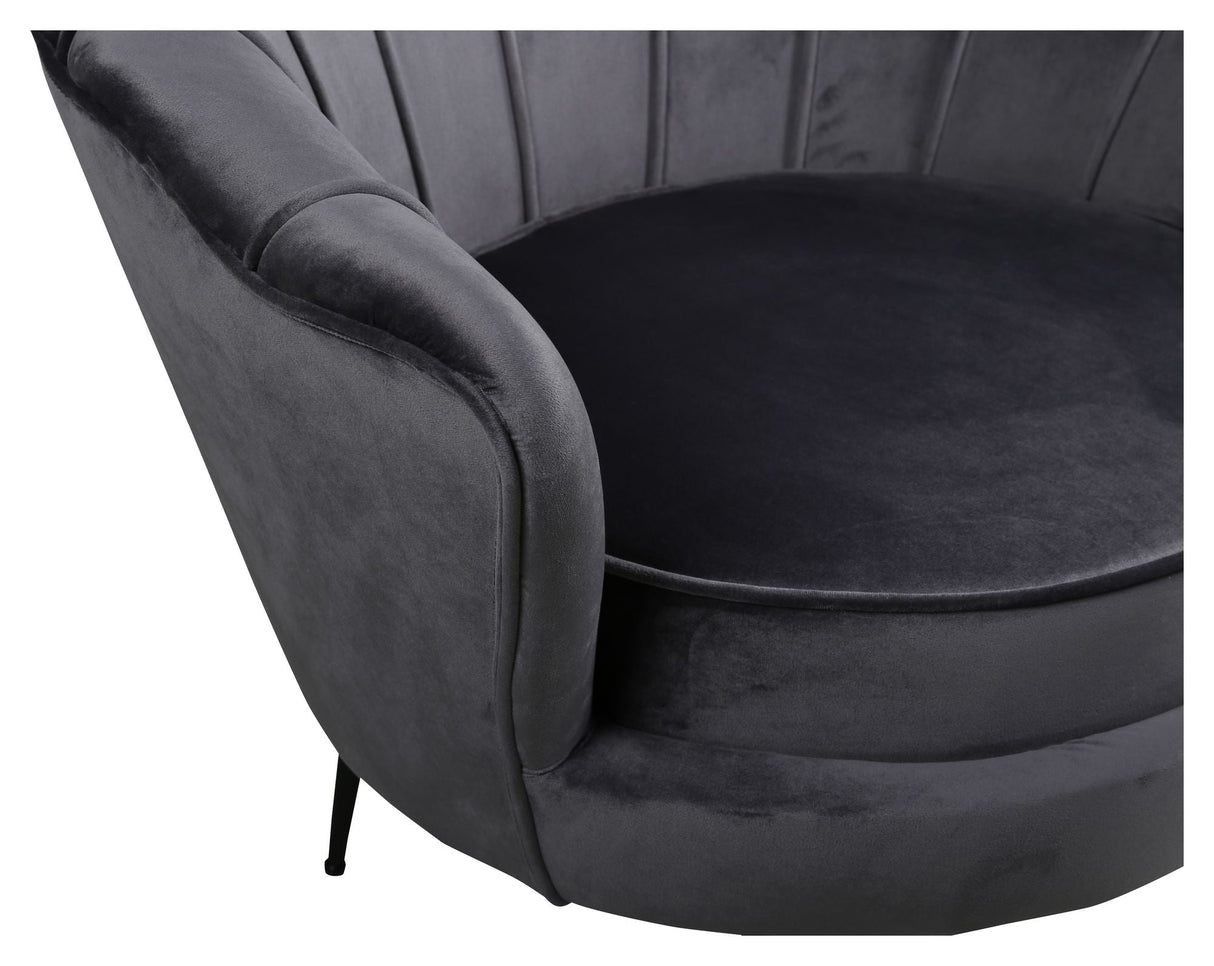 Calais Lounge Chair, Dark Gray Velvet