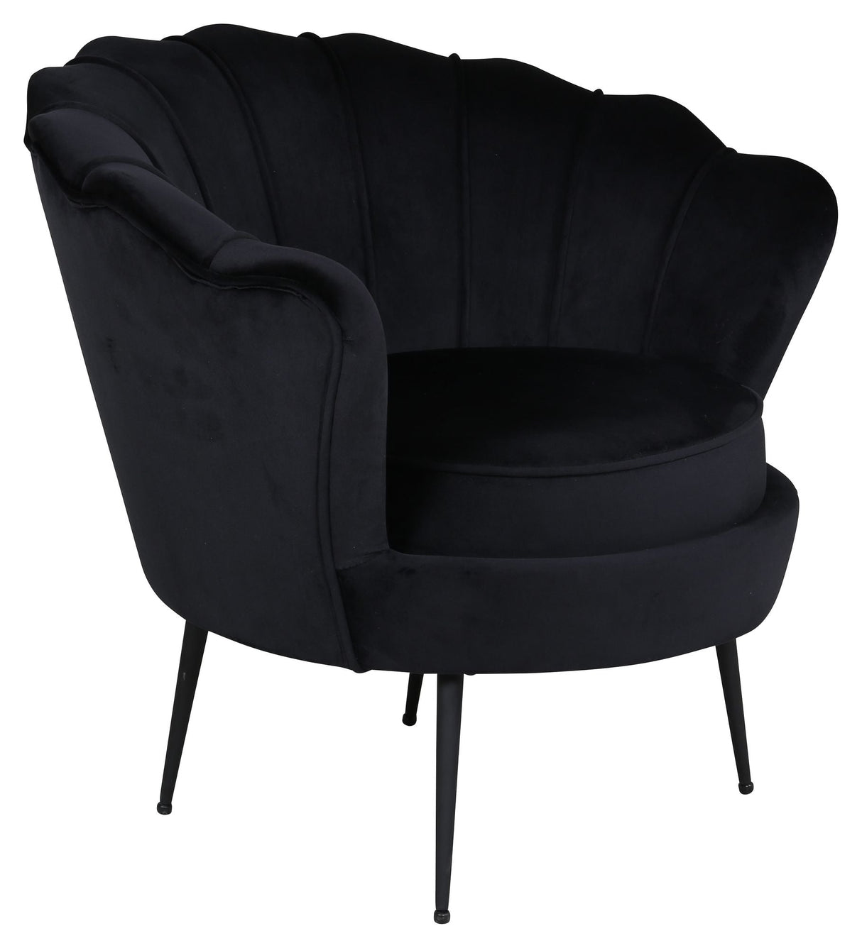 Calais Lounge Chair, Black Velour