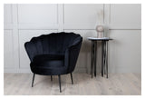 Calais Lounge Chair, Black Velour