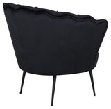 Calais Lounge Chair, Black Velour