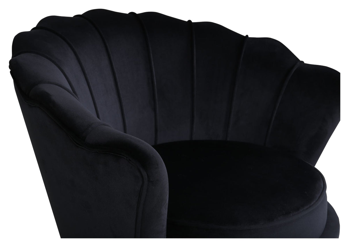 Calais Lounge Chair, Black Velour