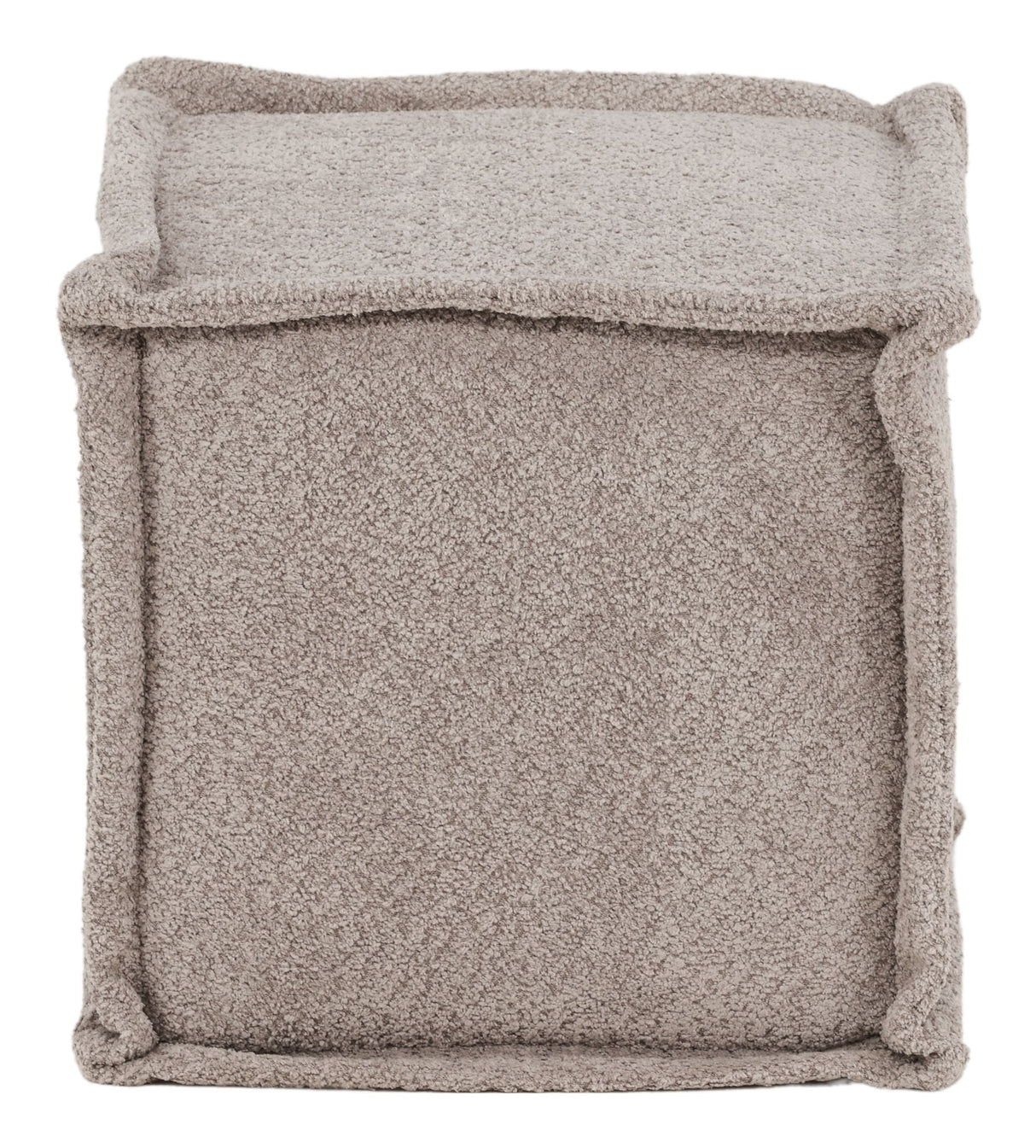 Castine Pouf, Fleece, Light Gray