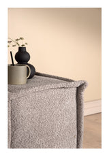 Castine Pouf, Fleece, Light Gray