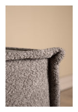 Castine Pouf, Fleece, Light Gray