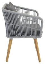 Chania, Garden chair with armrests, Acacie/Gray