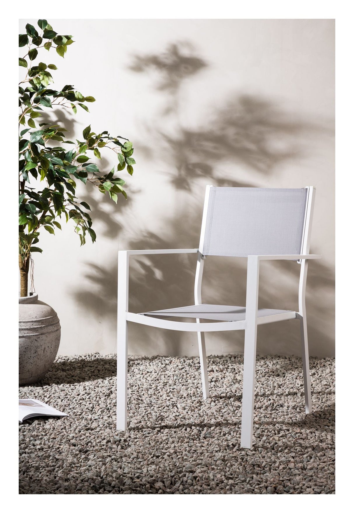 Copacabana Garden Chair, Stackable - White/Gray