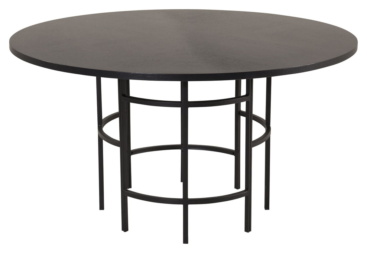 Copenhagen Dining table, Black veneer, Ø140