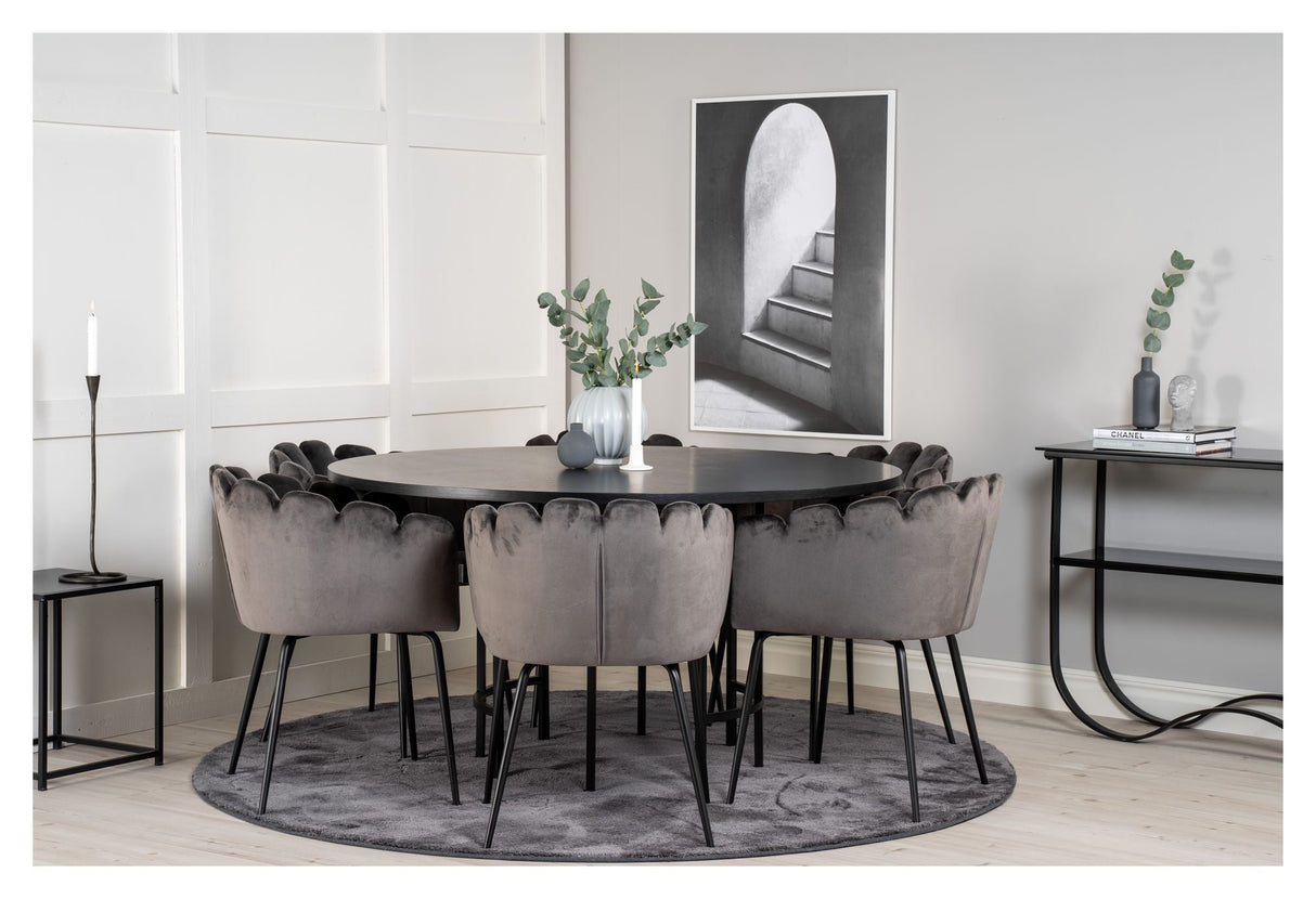 Copenhagen Dining table, Black veneer, Ø140