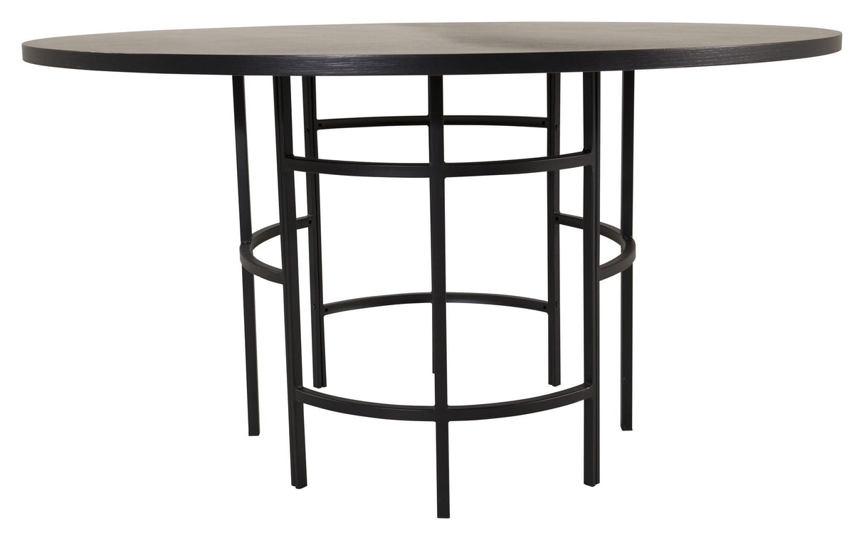 Copenhagen Dining table, Black veneer, Ø140