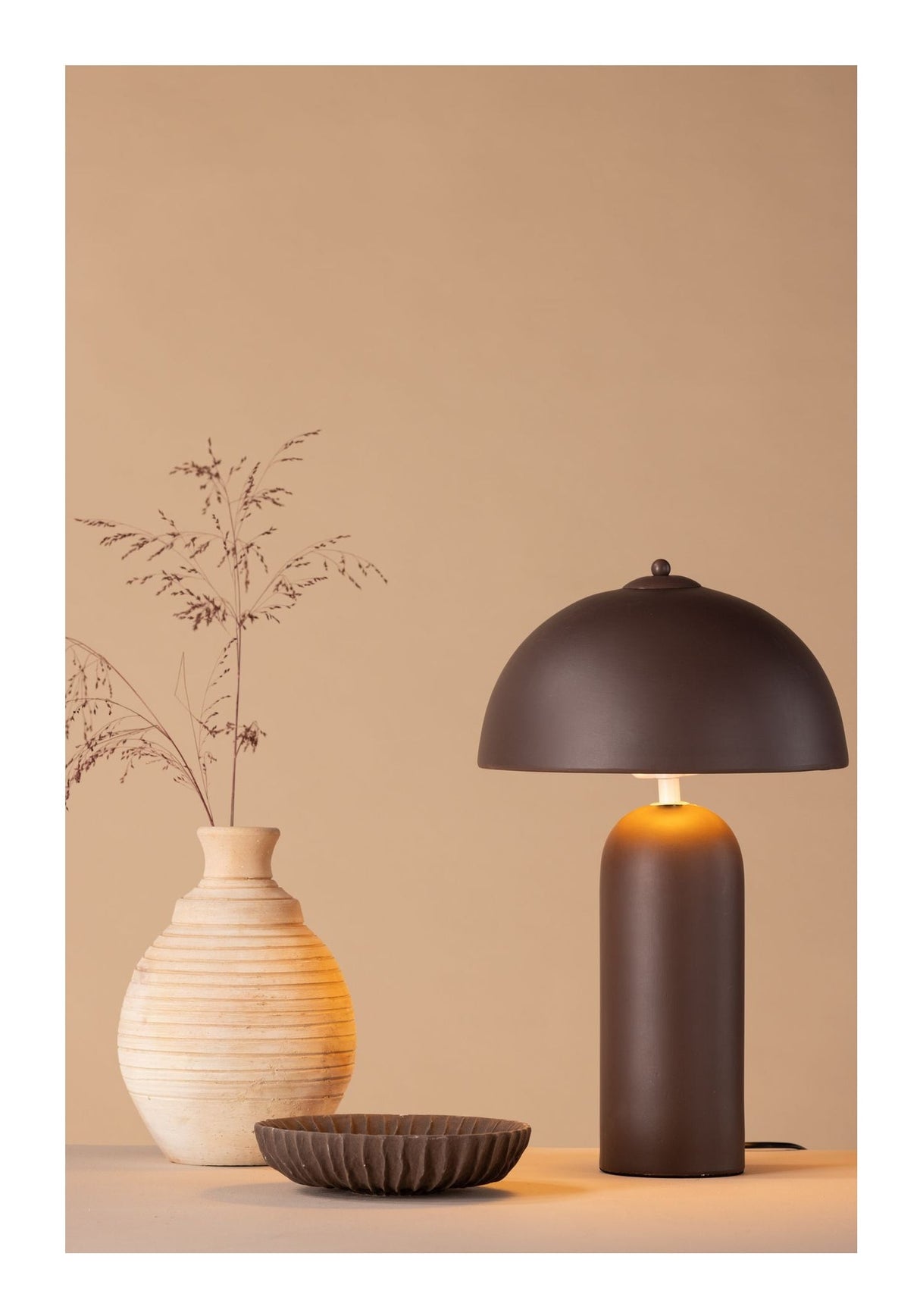 Corello Table lamp, Spraystone, Brown