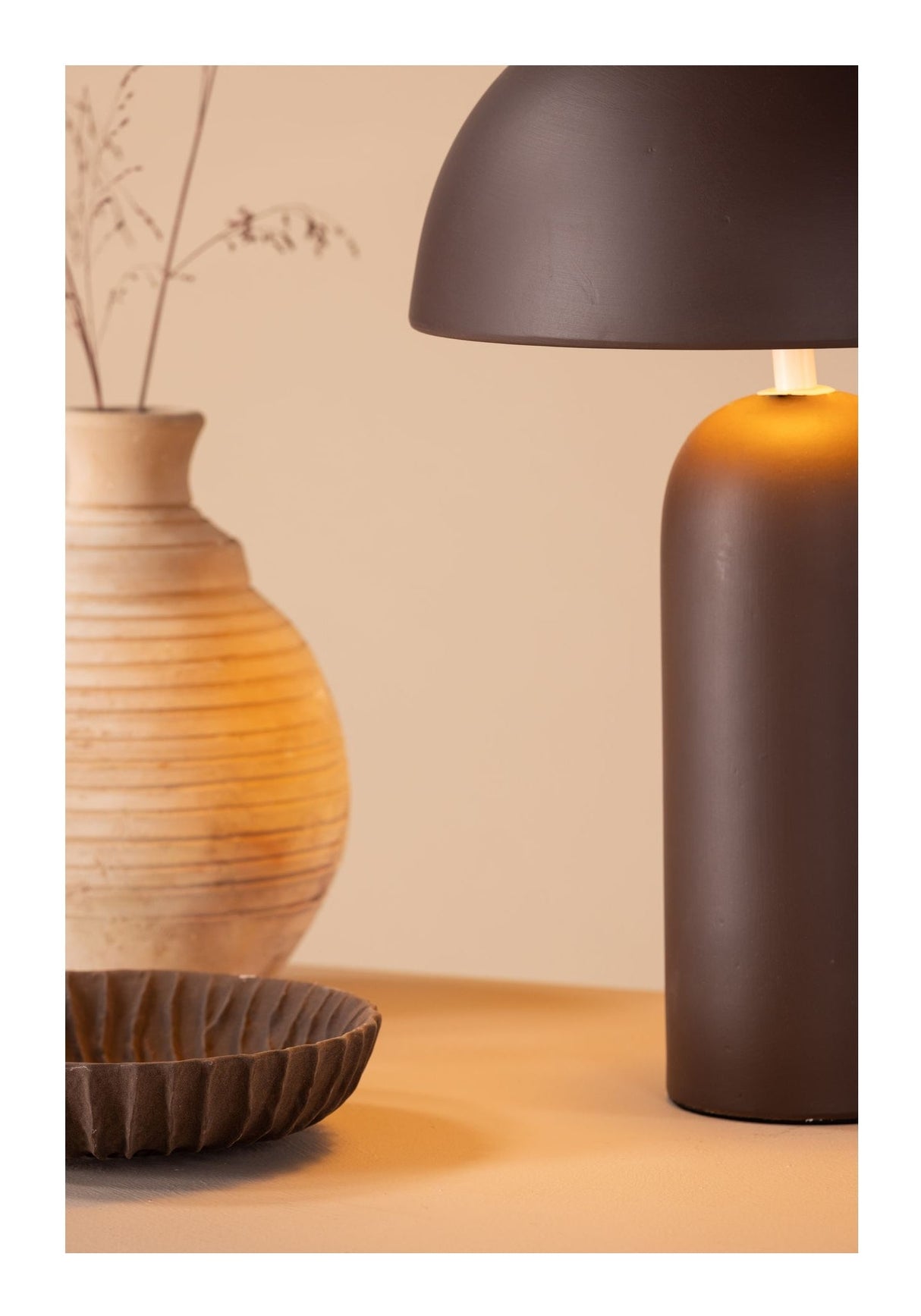 Corello Table lamp, Spraystone, Brown