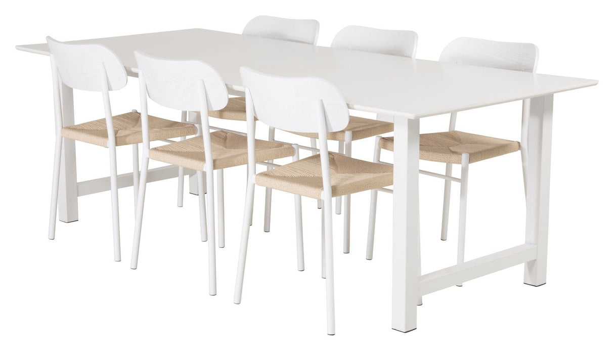 Count Dining Table, White MDF, 100x220