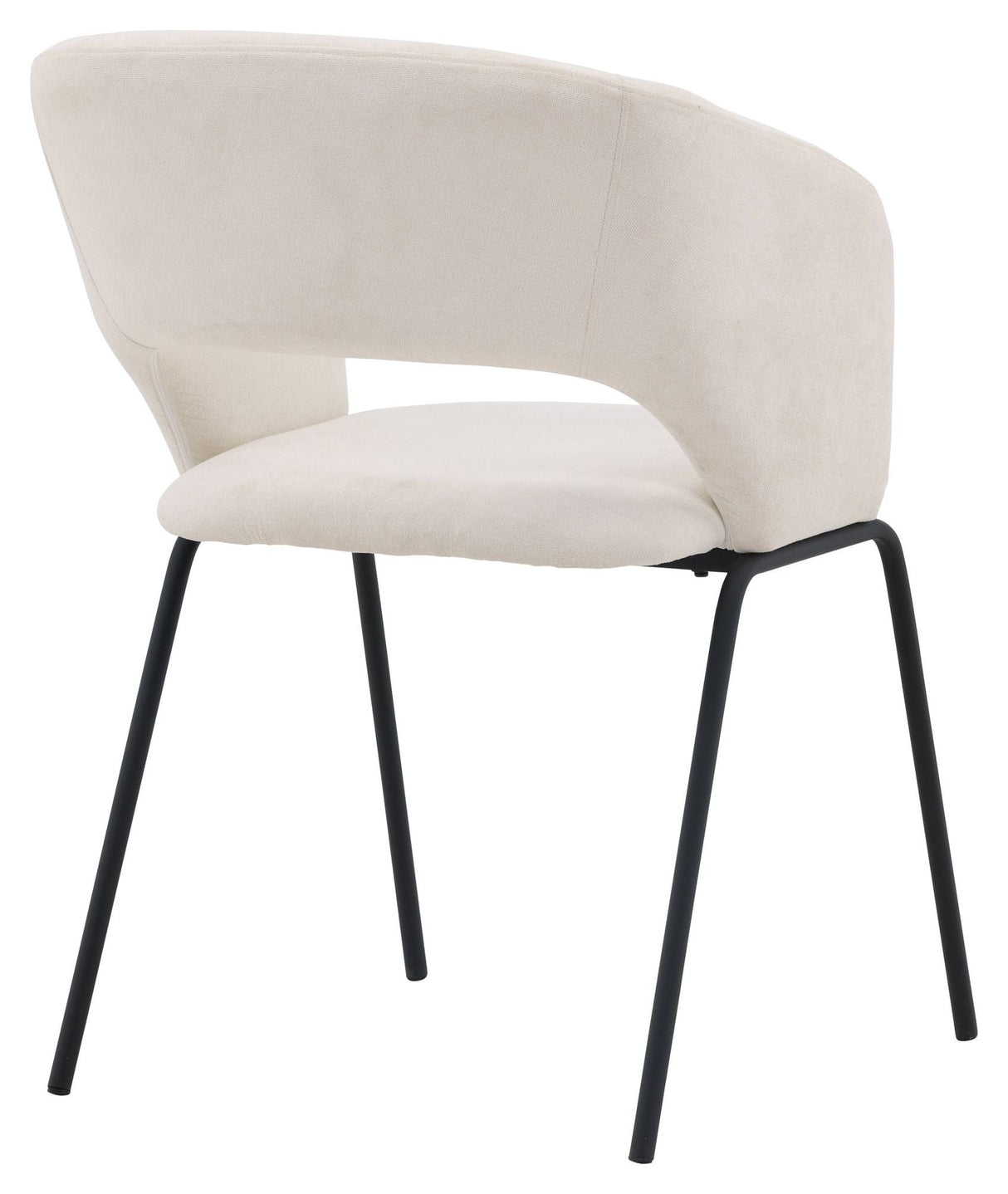 Day Dining Chair, Matte Black, Off-white linen