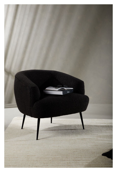 Derry Lounge Chair - Black/Gray Bouclé