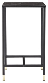 Dipp Bedside Table - Black Glass Top, 40x40