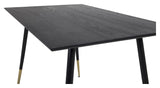 Dipp Dining table, Black veneer with brass, 120x85