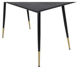 Dipp Dining table, Black veneer with brass, 120x85