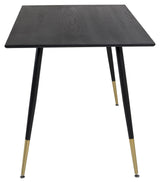 Dipp Dining table, Black veneer with brass, 120x85